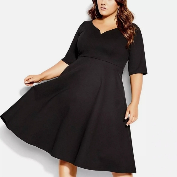 CITY CHIC Elegant Black A-Line Dress - Plus Size XL/ 22 NWT - Picture 7 of 12